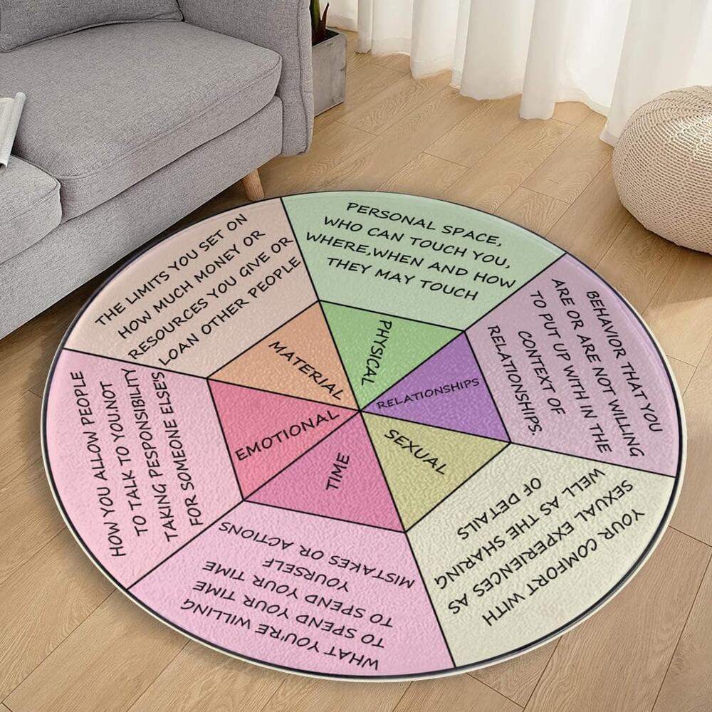 BRAND NEW ~ Wheels Of Emotion Round Colorful Non Skid Floor Area Rug ~ 31 1/2"